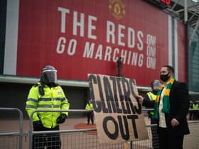 A protest against the Glazers in May 2021  Credit: Getty