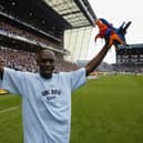 Shaun Goater during his time with Manchester City. Credit: Getty.