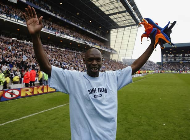 <p>Shaun Goater during his time with Manchester City. Credit: Getty.</p>
