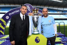 Khaldoon Al Mubarak and Pep Guardiola. Credit: Getty.