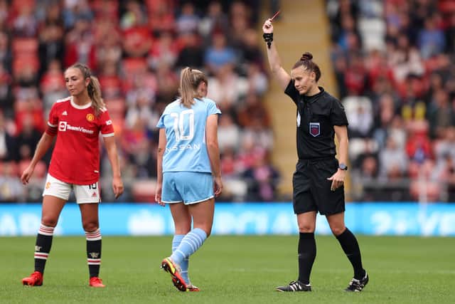 Georgia Stanway’s dismissal changed City’s game plan. (Photo by Naomi Baker/Getty Images)