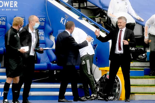 It’s Rodgers v Solskjaer at the King Power. Credit: Getty.