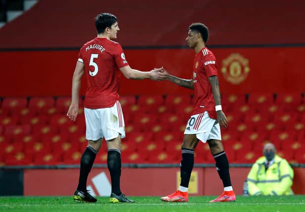Harry Maguire and Marcus Rashford. Credit: Getty.
