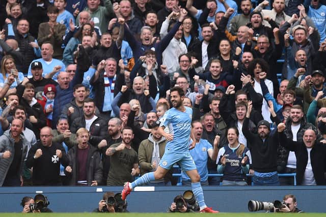 Silva netted the opener after 12 minutes at the Etihad. Credit: Getty.