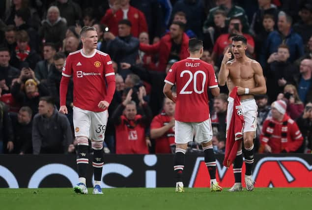 Cristiano Ronaldo inspired United to a late victory in their last UCL match. (Photo by Laurence Griffiths/Getty Images)