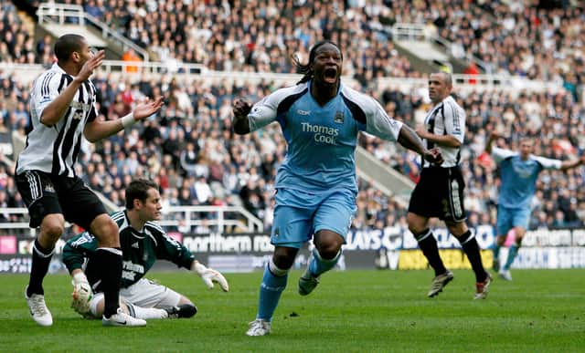 Emile Mpenza made an instant impact on his arrival in Manchester. (Photo by Matthew Lewis/Getty Images)