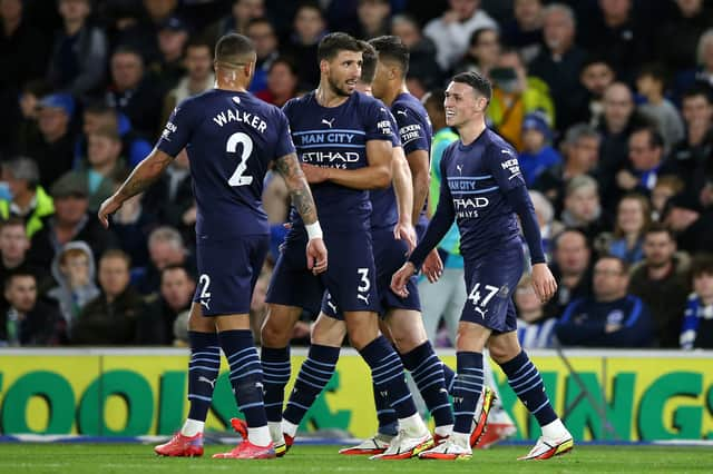 A reason to mile as Phil Foden delivers a starman like performance. (Photo by Steve Bardens/Getty Images)