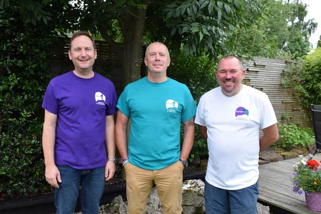 The 3 Dads Walking - from left: Tim Owen, Mike Palmer and Andy Airey