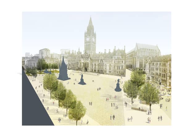 An artist’s impression of how Albert Square in Manchester will look
