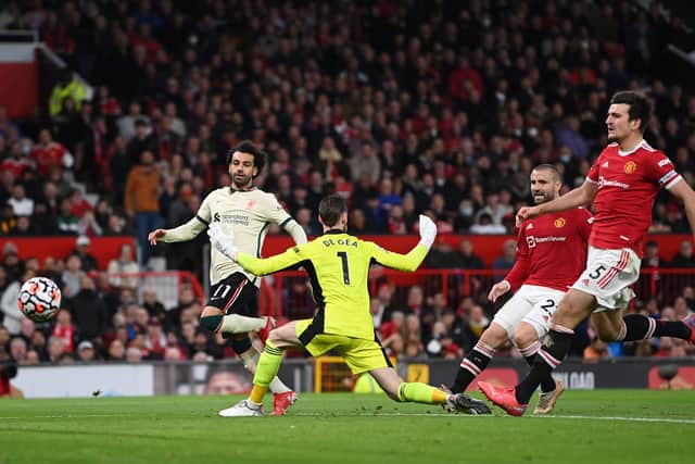 Maguire had an afternoon to forget at Old Trafford. Credit: Getty.