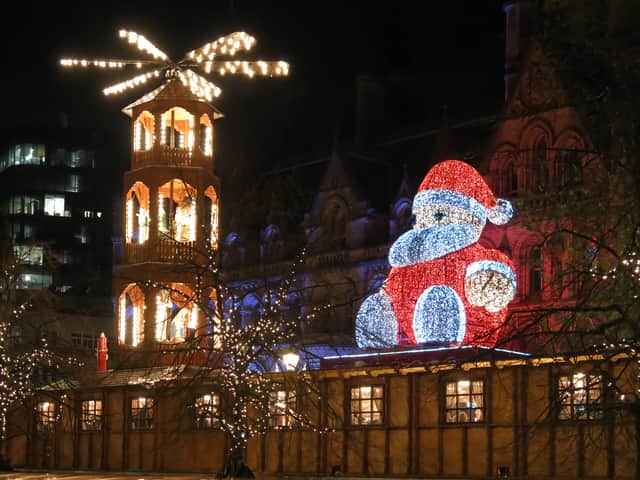 <p>A previous Christmas lights switch on in Manchester  Credit: Shutterstock</p>