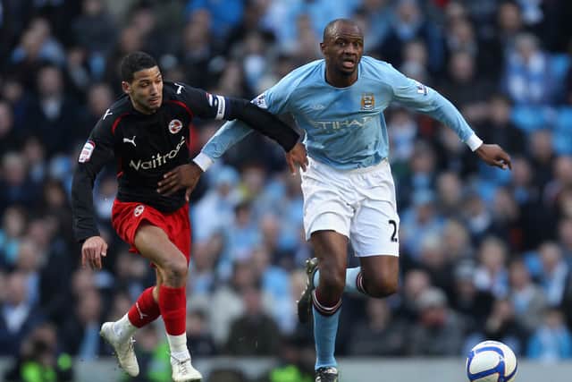 Vieira played 46 times for Man City. Credit: Getty.