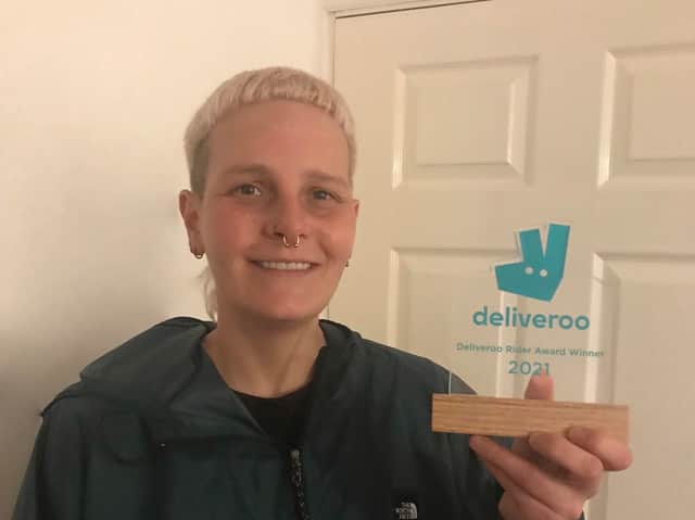 <p>Joanna Hutcheson, from Chorlton, has won an award from Deliveroo</p>