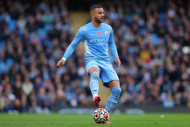 Kyle Walker is a doubt for Manchester City with a foot injury. Credit: Getty.