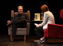 Paul Morley talking to Julie Campbell about his book at Manchester Literature Festival. Photo: Gareth Lowe