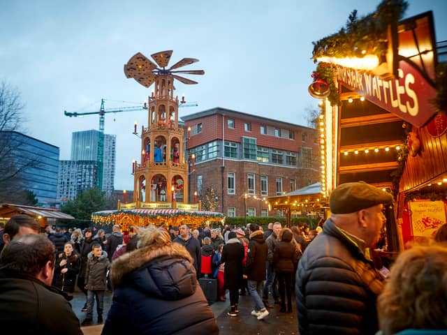 Manchester Christmas Markets are making a comeback in 2021  Credit: Mark Waugh