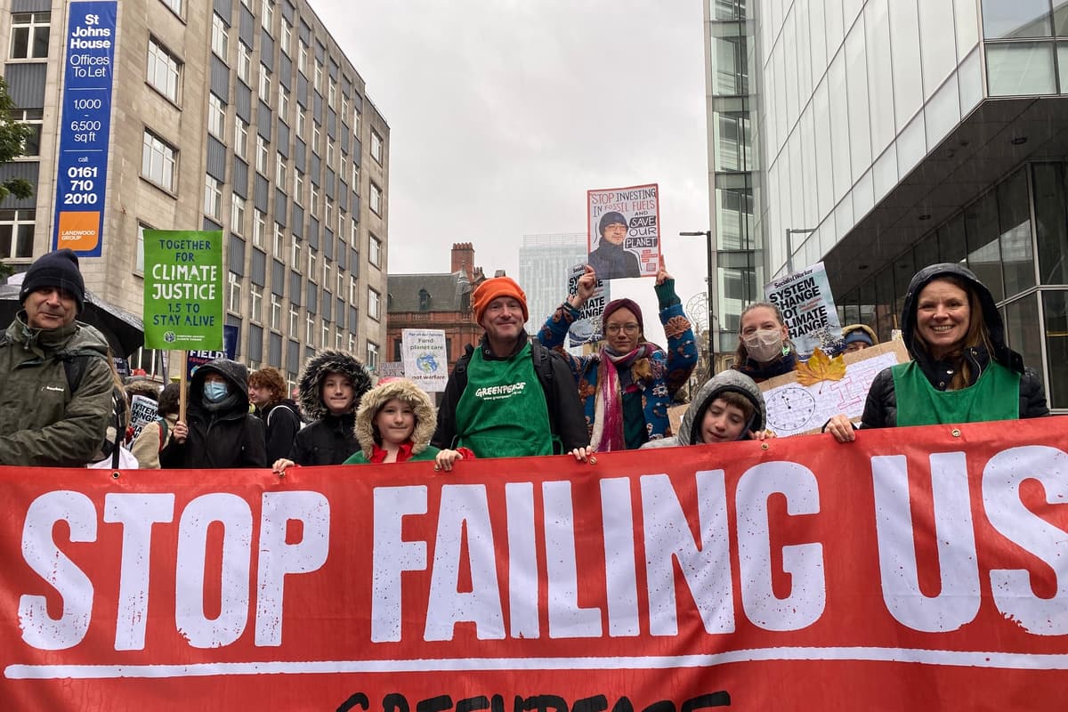 Environment Protest Manchester COP26 protest march in Manchester: campaigners demand urgent action and ...