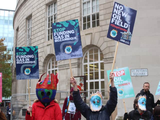 Protestors at the Manchester march for climate justice. Photo: Friends of the Earth Manchester