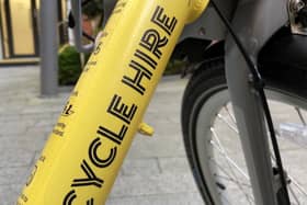 Greater Manchester’s Bee Network cycle hire bikes. 