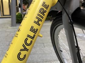 Greater Manchester’s Bee Network cycle hire bikes. 
