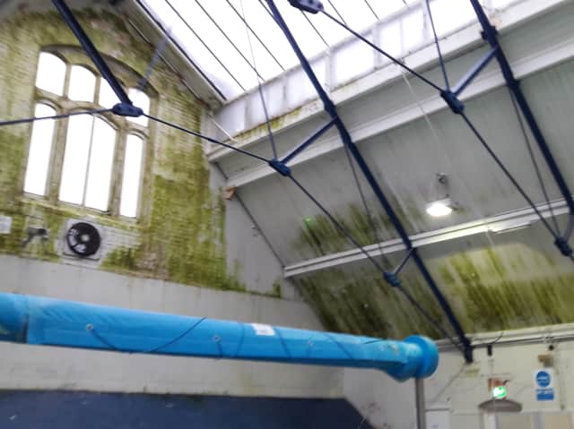 The roof of the Withington Baths swimming pool roof