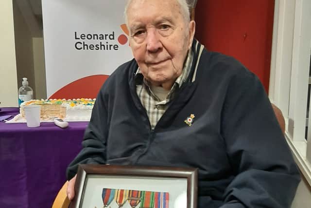 RAF veteran Rowland Hill celebrated his 100th birthday at Leonard Cheshire’s Eden Square service