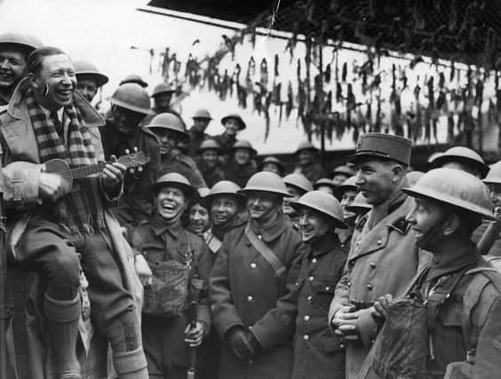 George Formby entertained troops here in 1940 Credit: Getty Images