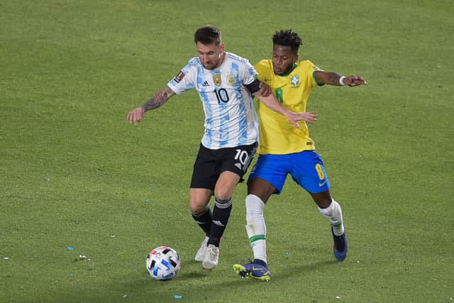 Fred played the full 90 minutes for Brazil in the 0-0 draw with Argentina. Credit; Getty.