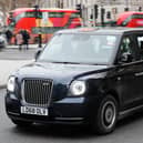 A London Electric Vehicle Company (LEVC) taxi being driven in the capital city.  Photo: Tolga Akmen/AFP via Getty Images