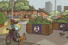 An illustration based on people’s descriptions of their local active neighbourhood, by Andrea Motta from Studio Salford