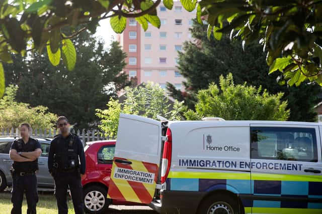 Home Office immigration enforcement. Photo: Oli Scarff/WPA Pool via Getty Images