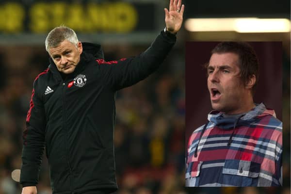 Manchester United sacked   Ole Gunnar Solskjær on Sunday, inset Liam Gallagher.