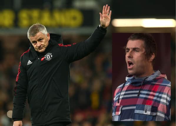 Manchester United sacked   Ole Gunnar Solskjær on Sunday, inset Liam Gallagher.
