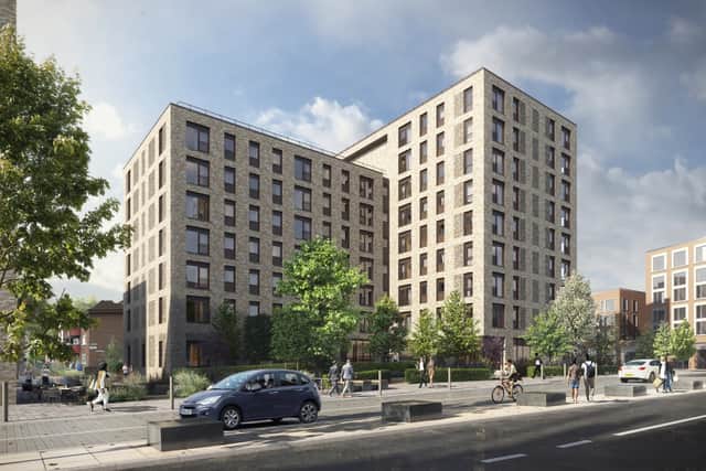 Plans for a nine-storey block of affordable apartments in Chapel Street, Salford. Credit: English Cities Fund