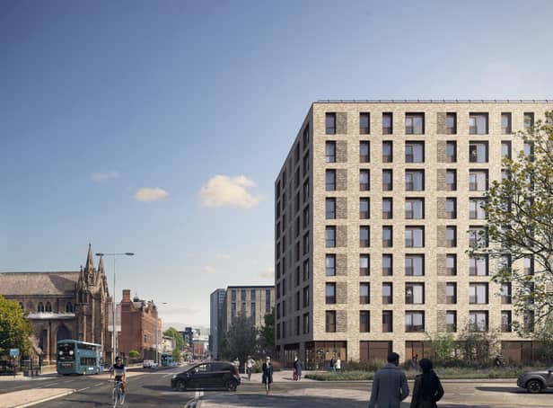 <p>Plans for a nine-storey block of affordable apartments in Chapel Street, Salford. Credit: English Cities Fund.</p>