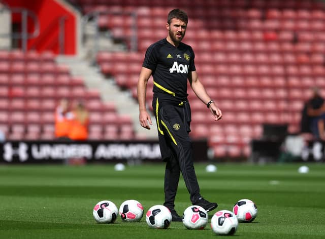 Michael Carrick addressed the media on Monday afternoon. Credit: Getty.