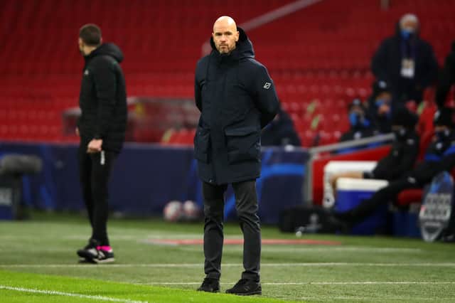 <p>Erik ten Hag has been under speculation after Soljskaer’s sacking but is not keen to make the move just yet</p>