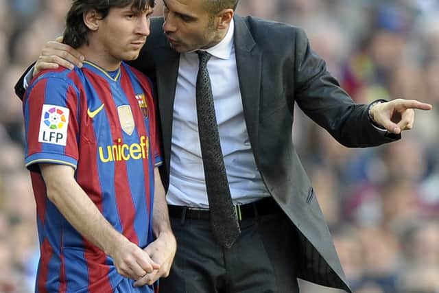 Guardiola coached Messi for four years at Barcelona. Credit: Getty.