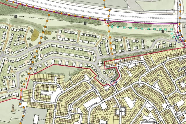 Plans to build up to 690 homes on Brackley Golf Course in Little Hulton, Salford. Credit: Baldwin Design Consultancy Ltd. 