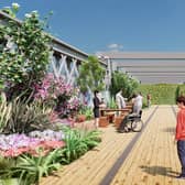 An artist impression showing what the viaduct could look like as a meeting place for people and nature Credit: Twelve Architects & Masterplanners