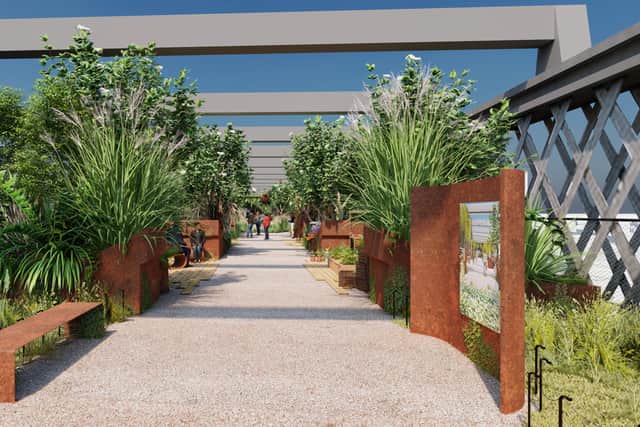 Part of the viaduct could be used for local organisations to display art, planting and growing  Credit:Twelve Architects & Masterplanners