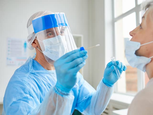 A Covid test being carried out Credit: Shutterstock
