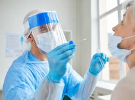 A Covid test being carried out Credit: Shutterstock