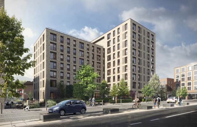 Plans for a nine-storey block of affordable apartments in Chapel Street, Salford. Credit: English Cities Fund. 