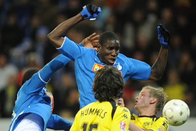 A young Demba Ba in action for Hoffenheim before moving to England where he would make his name 
