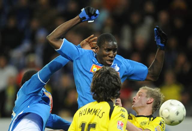 A young Demba Ba in action for Hoffenheim before moving to England where he would make his name 