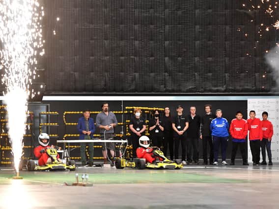 The Royal Society of Chemistry builds the world’s largest fruit battery at Space Studios in a successful attempt at a Guinness World Record in Manchester. Photo: Anthony Devlin/PA Wire 
