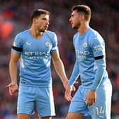 Ruben Dias and Aymeric Laporte. Credit: Getty.