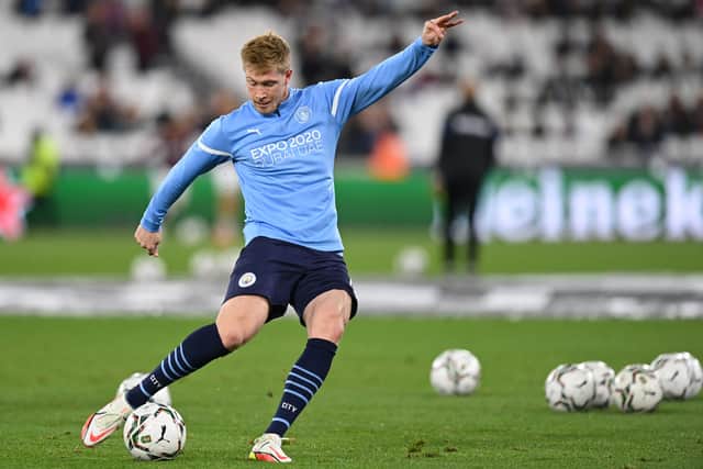 De Bruyne wasn’t fit to feature in the squad at Villa Park. Credit: Getty.
