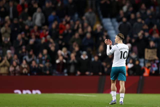 Grealish faced his boyhood club for the first time since the summer move to City. Credit: Getty.